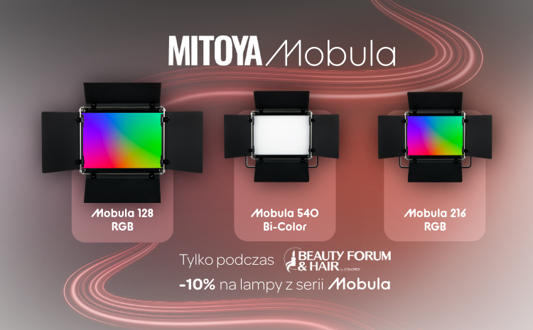  Mobula – nowa era oświetlenia MITOYA! Odkryj panele LED, które wydobędą perfekcję Twojej pracy na BEAUTY FORUM & HAIR